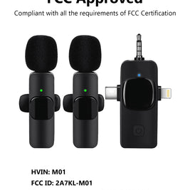 2.4GHz Wireless Lavalier Microphone – Portable Mini Mic for Clear Audio Recording