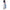 32 In. Lighted White and Blue Chenille Snowman Outdoor Christmas Decoration