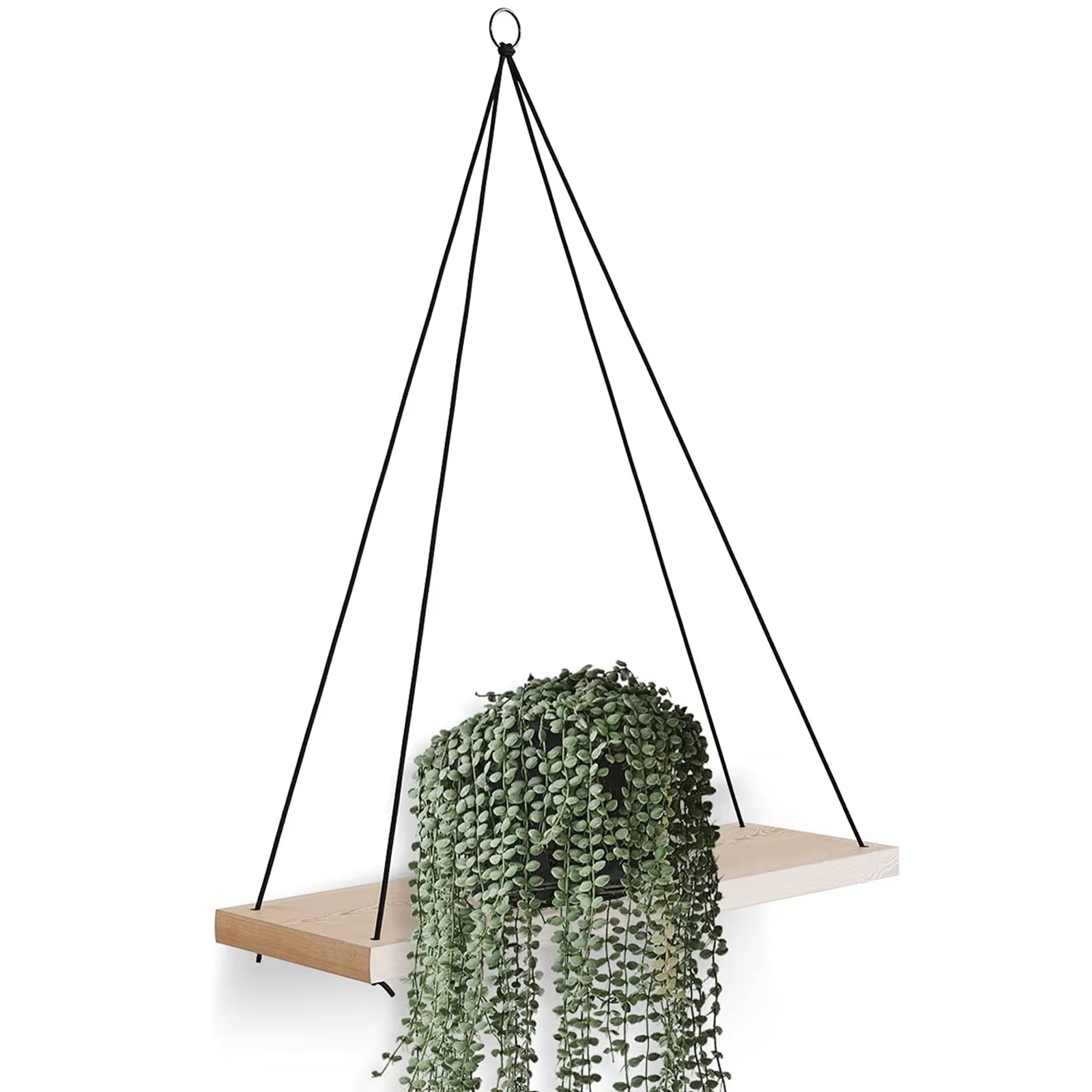 1PC Hanging Shelves for Wall- Hanging Plant Shelf - Rope Floating Shelf Wall Decor Bedroom