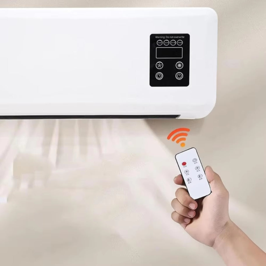 Wall-Mounted Electric Space Heater – Remote Control 3D Fan Heater for Home