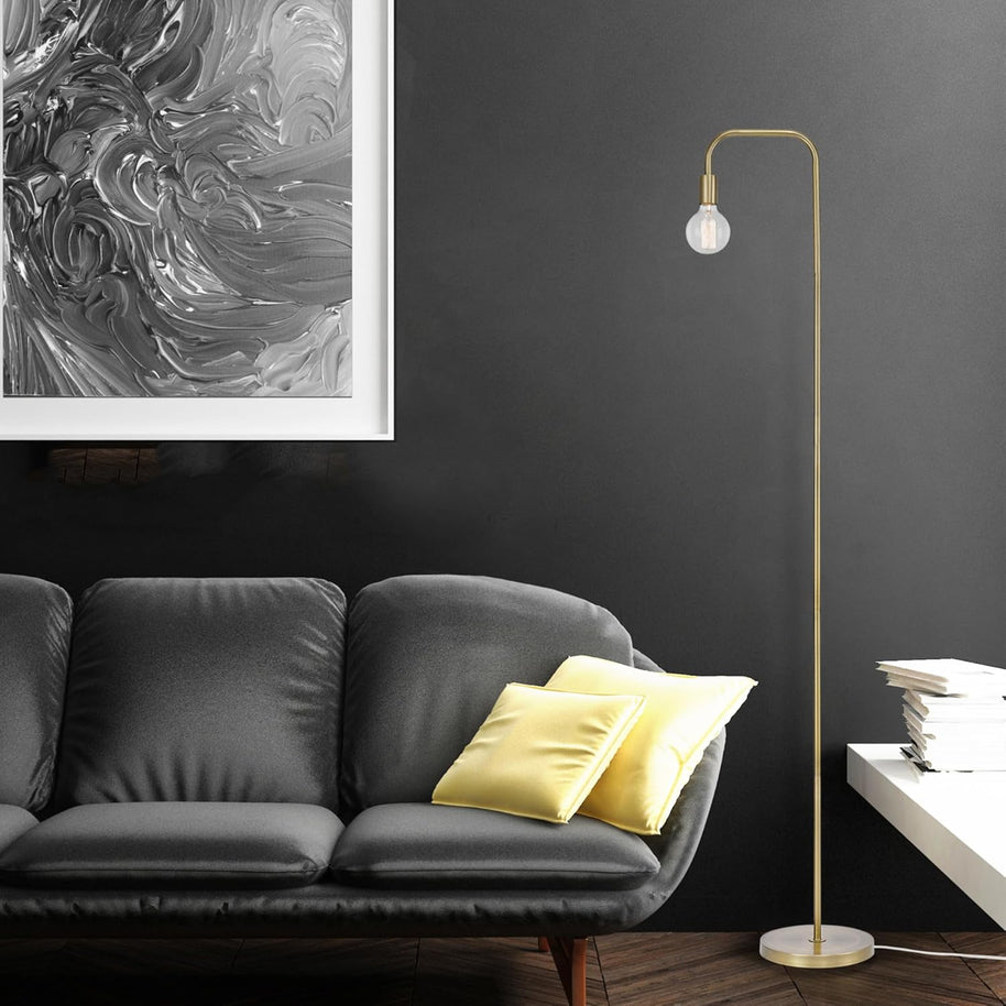 Holden 70" Floor Lamp – Matte Brass Modern Standing Lamp with Foot Switch