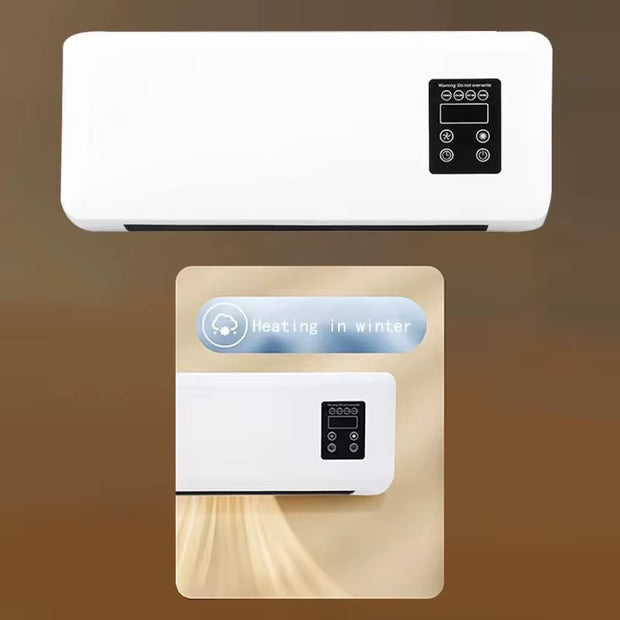 Wall-Mounted Electric Space Heater – Remote Control 3D Fan Heater for Home