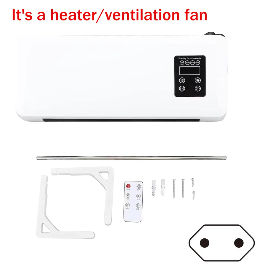 Wall-Mounted Electric Space Heater – Remote Control 3D Fan Heater for Home