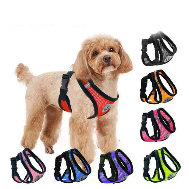 Adjustable Cat & Dog Harness Vest – Breathable Mesh Leash Set for Small & Medium Pets
