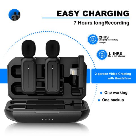 Wireless Lavalier Microphone – Mini Lapel Mic for iPhone, iPad & Android