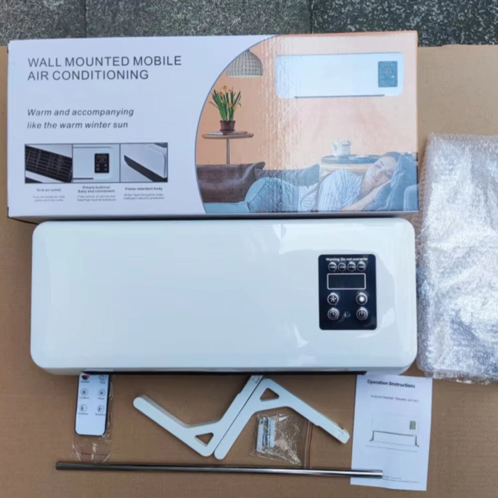 Wall-Mounted Electric Space Heater – Remote Control 3D Fan Heater for Home