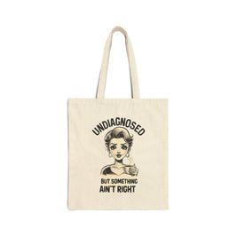 Eco friendly, “Undiagnosed but Something Ain’t Right” Retro Coffee Girl Tote Bag