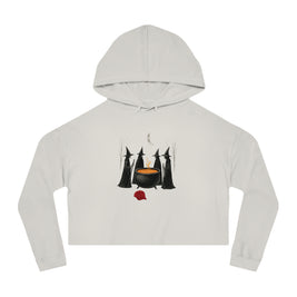 Witches get it done Hoodie, Halloween Sweatshirt, Cauldron Crop Top, Red Hat Cropped Jumper, Women's Pullover, Spooky Witch Hoodie