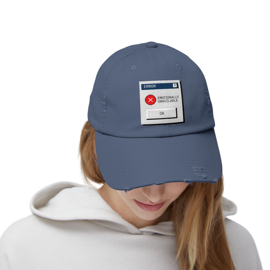Unisex Distressed Cap Emotionally Unavailable
