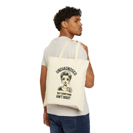 Eco friendly, “Undiagnosed but Something Ain’t Right” Retro Coffee Girl Tote Bag