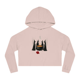 Witches get it done Hoodie, Halloween Sweatshirt, Cauldron Crop Top, Red Hat Cropped Jumper, Women's Pullover, Spooky Witch Hoodie