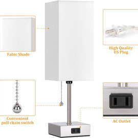 Touch Control Bedside Lamp – 3-Way Dimmable Nightstand Lamp with USB Ports