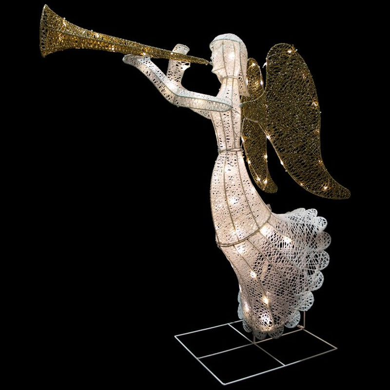 48-In Freestanding Angel Yard Decoration with Clear LED Lights
