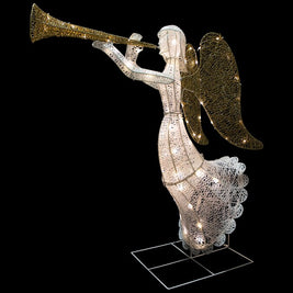 48-In Freestanding Angel Yard Decoration with Clear LED Lights