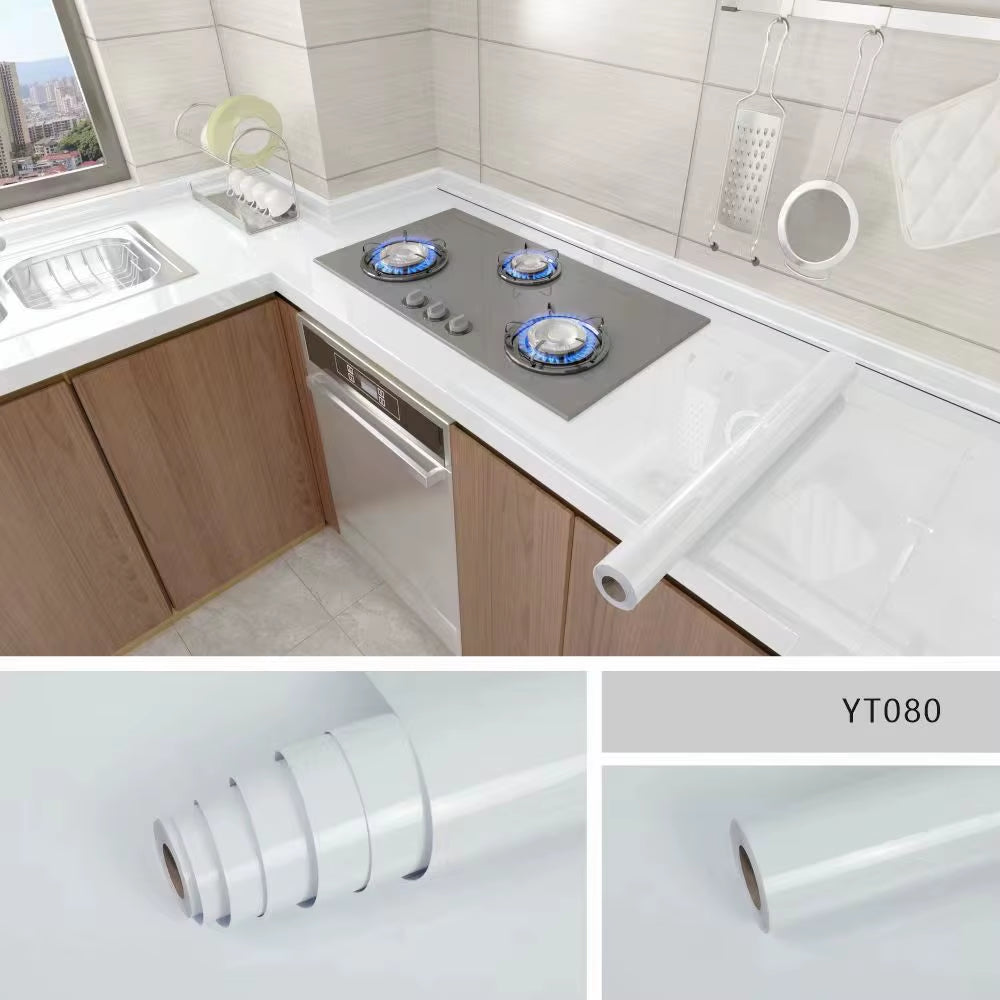 40CM Marble Self-Adhesive Wallpaper – Waterproof Oil-Proof Kitchen Wall Decor