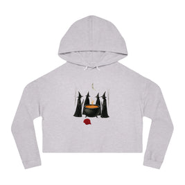 Witches get it done Hoodie, Halloween Sweatshirt, Cauldron Crop Top, Red Hat Cropped Jumper, Women's Pullover, Spooky Witch Hoodie