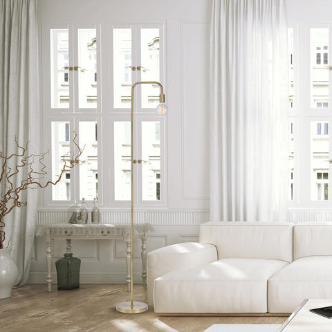 Holden 70" Floor Lamp – Matte Brass Modern Standing Lamp with Foot Switch