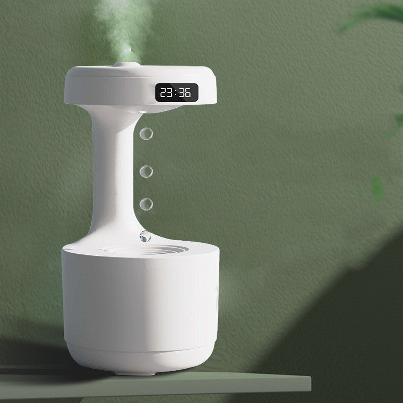 Anti-Gravity Bedroom Humidifier – Large Capacity Aroma Diffuser with Clock & Backflow Mist