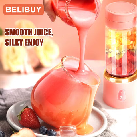 530ML Portable Electric Juicer Blender – USB Rechargeable Smoothie & Fruit Mixer Cup