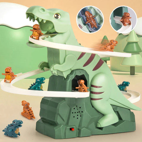 Dinosaur Climbing Slide Toy – Electric Music Track Set with 3 Dinosaurs, Fun Gift for Kids