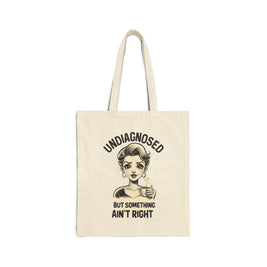 Eco friendly, “Undiagnosed but Something Ain’t Right” Retro Coffee Girl Tote Bag