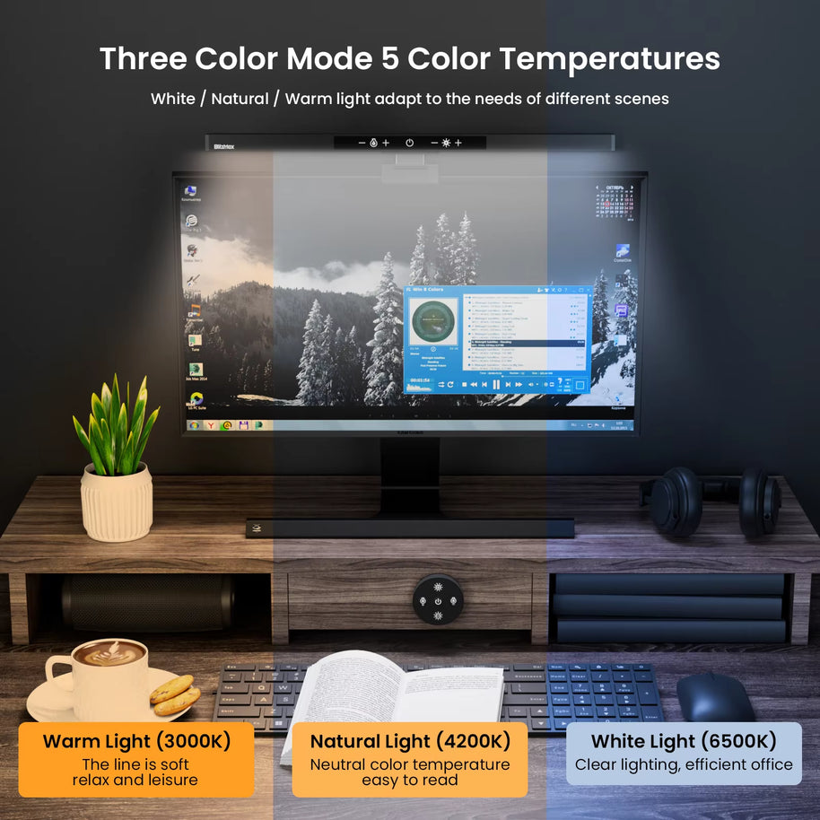 BM-ES1 Plus LED Monitor Light Bar – Wireless Remote & Adjustable E-Reading Lamp