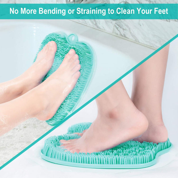 XL Large Foot Scrubber Mat for Use in Shower - Shower Foot Cleaner to Eliminate Calluses Dead Skin, Foot Massager Mat for Men & Women to Soothe Achy Feet, Non Slip Suction Cups