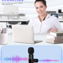 2.4GHz Wireless Lavalier Microphone – Portable Mini Mic for Clear Audio Recording