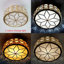 Nordic LED Crystal Ceiling Lamp – Modern Gold & Black Chandelier Light for Living Room