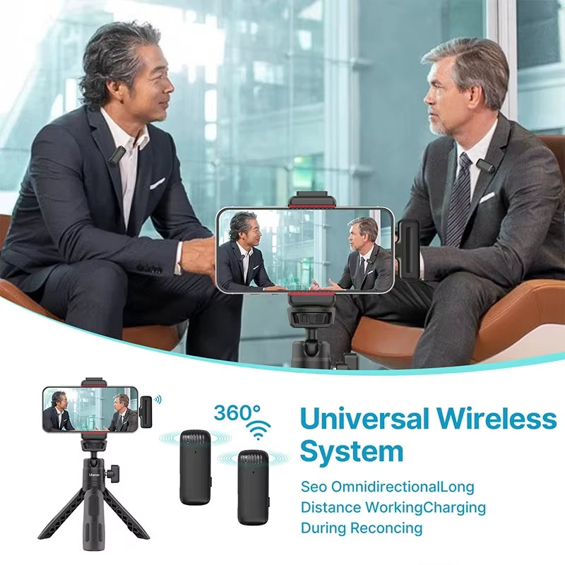 J12 Wireless Lavalier Microphone – Mini Lapel Mic for iPhone & Android