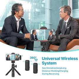 J12 Wireless Lavalier Microphone – Mini Lapel Mic for iPhone & Android