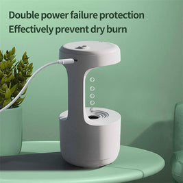 Anti-Gravity Bedroom Humidifier – Large Capacity Aroma Diffuser with Clock & Backflow Mist