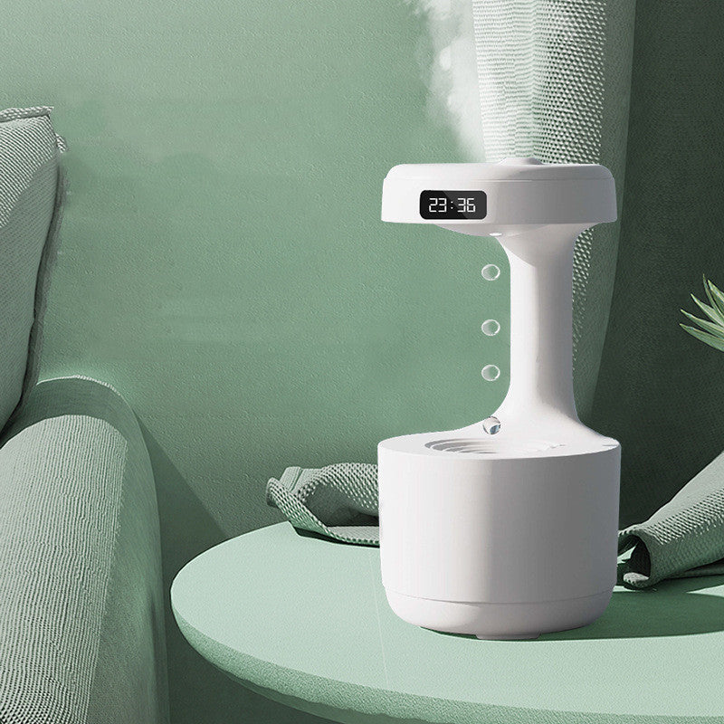 Anti-Gravity Bedroom Humidifier – Large Capacity Aroma Diffuser with Clock & Backflow Mist