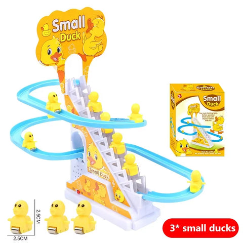 Electric Duck Race Track Toy – Climbing Roller Coaster Set with Lights & Music for Kids