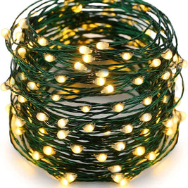 , 4 Inches Indoor Outdoor, LED String Light Dimmable Control Starry Green Wire Lights Home Lighting Bedroom Wedding X-Mas Party Decoration, Warm White