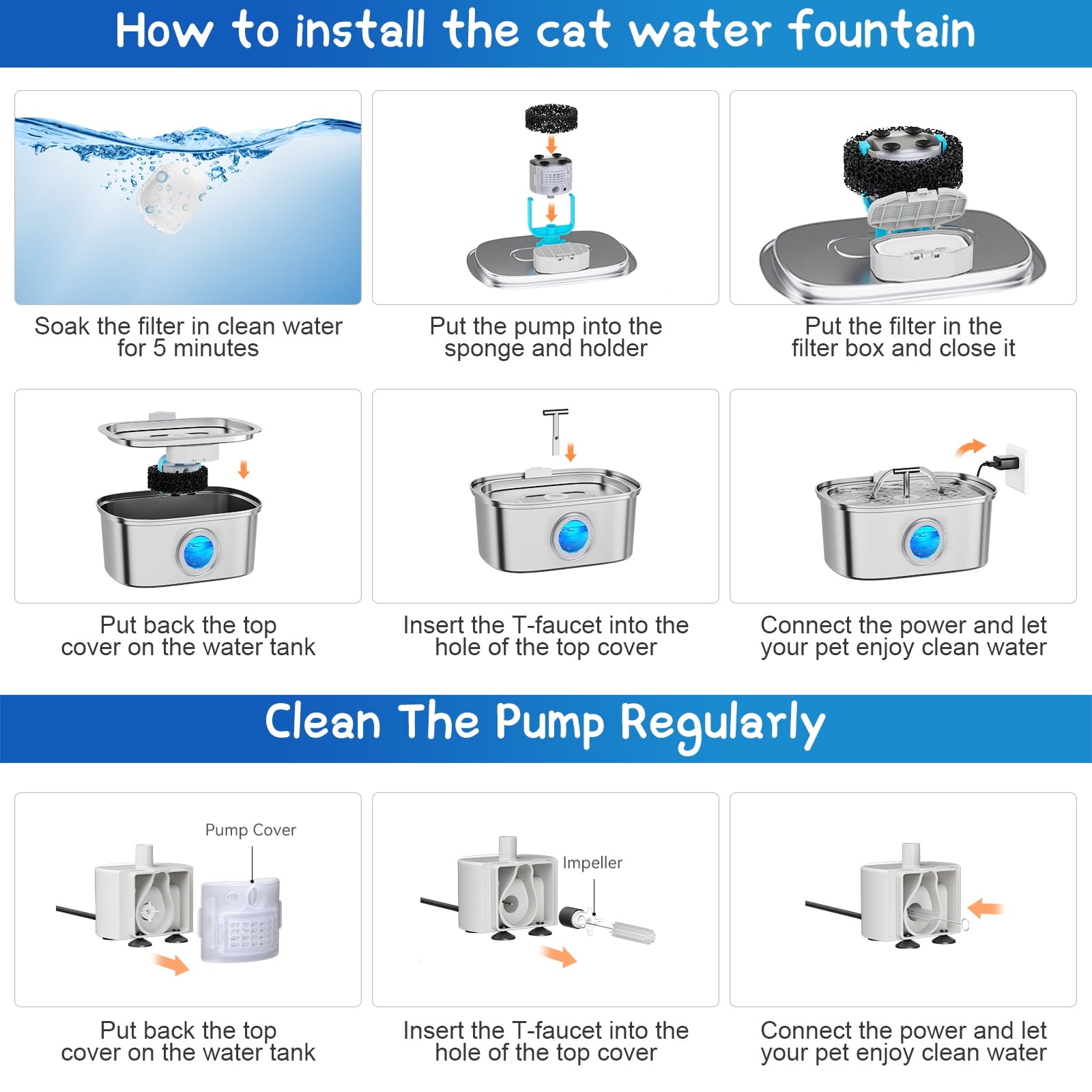 Stainless Steel Cat Water Fountain – 3.2L Pet Drinking Dispenser with Filters