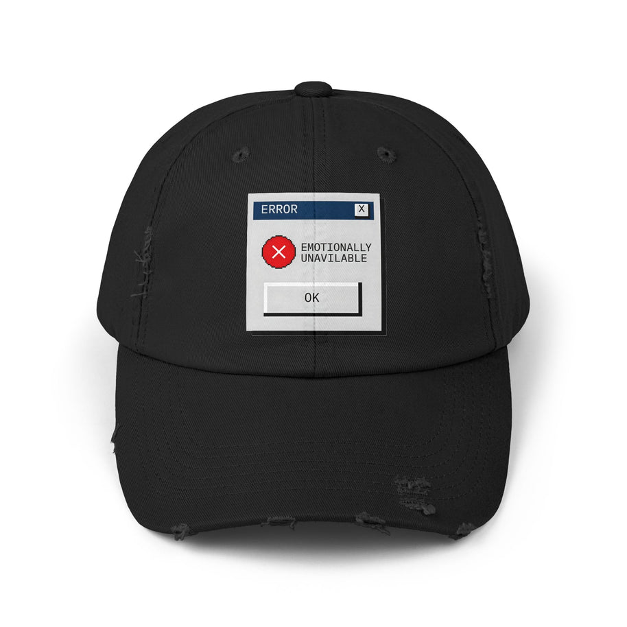 Unisex Distressed Cap Emotionally Unavailable