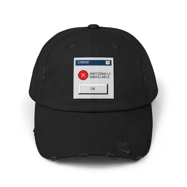 Unisex Distressed Cap Emotionally Unavailable
