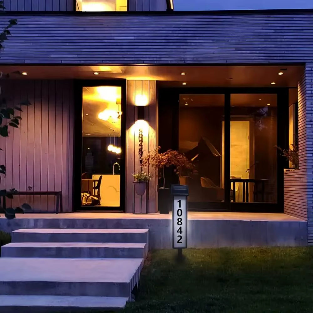 1Pc Lighting House Number Light, Solar Address Sign Light with Stake,Solar Powered LED Lighting Address Sign for Houses and Home