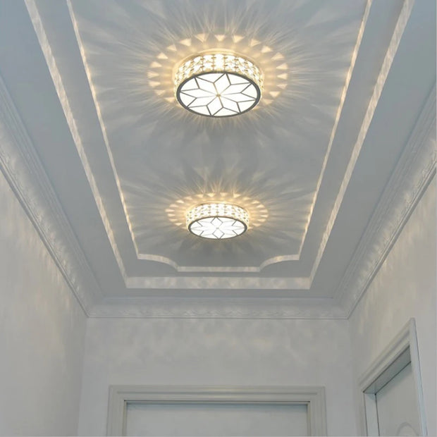 Nordic LED Crystal Ceiling Lamp – Modern Gold & Black Chandelier Light for Living Room