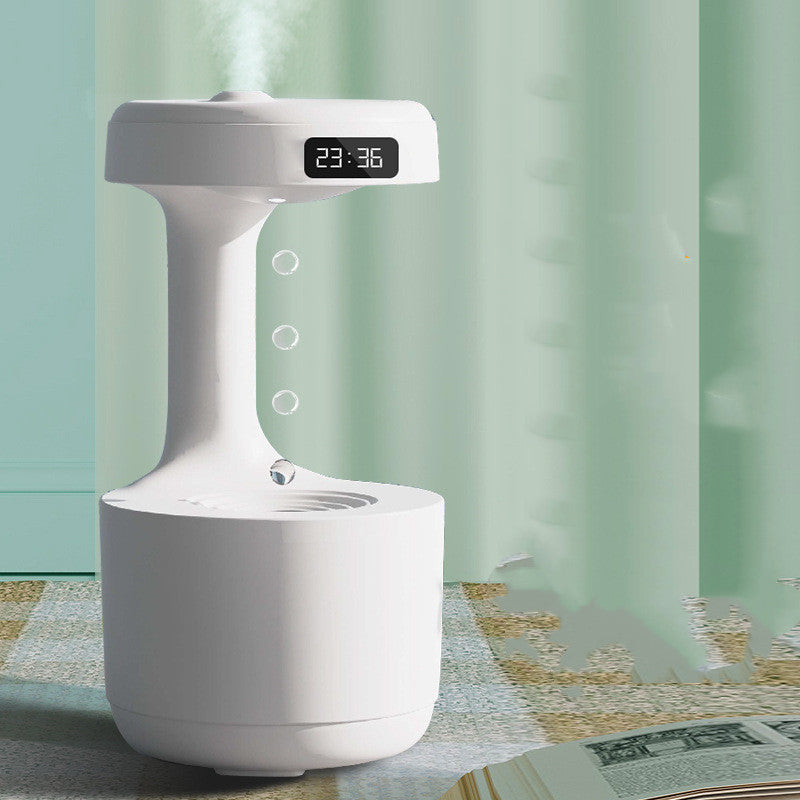 Anti-Gravity Bedroom Humidifier – Large Capacity Aroma Diffuser with Clock & Backflow Mist