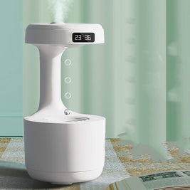 Anti-Gravity Bedroom Humidifier – Large Capacity Aroma Diffuser with Clock & Backflow Mist