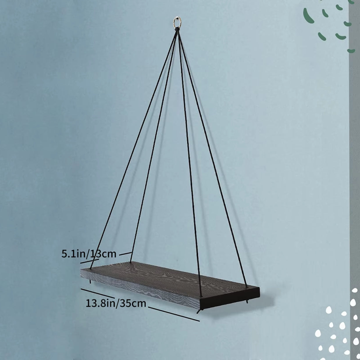 1PC Hanging Shelves for Wall- Hanging Plant Shelf - Rope Floating Shelf Wall Decor Bedroom