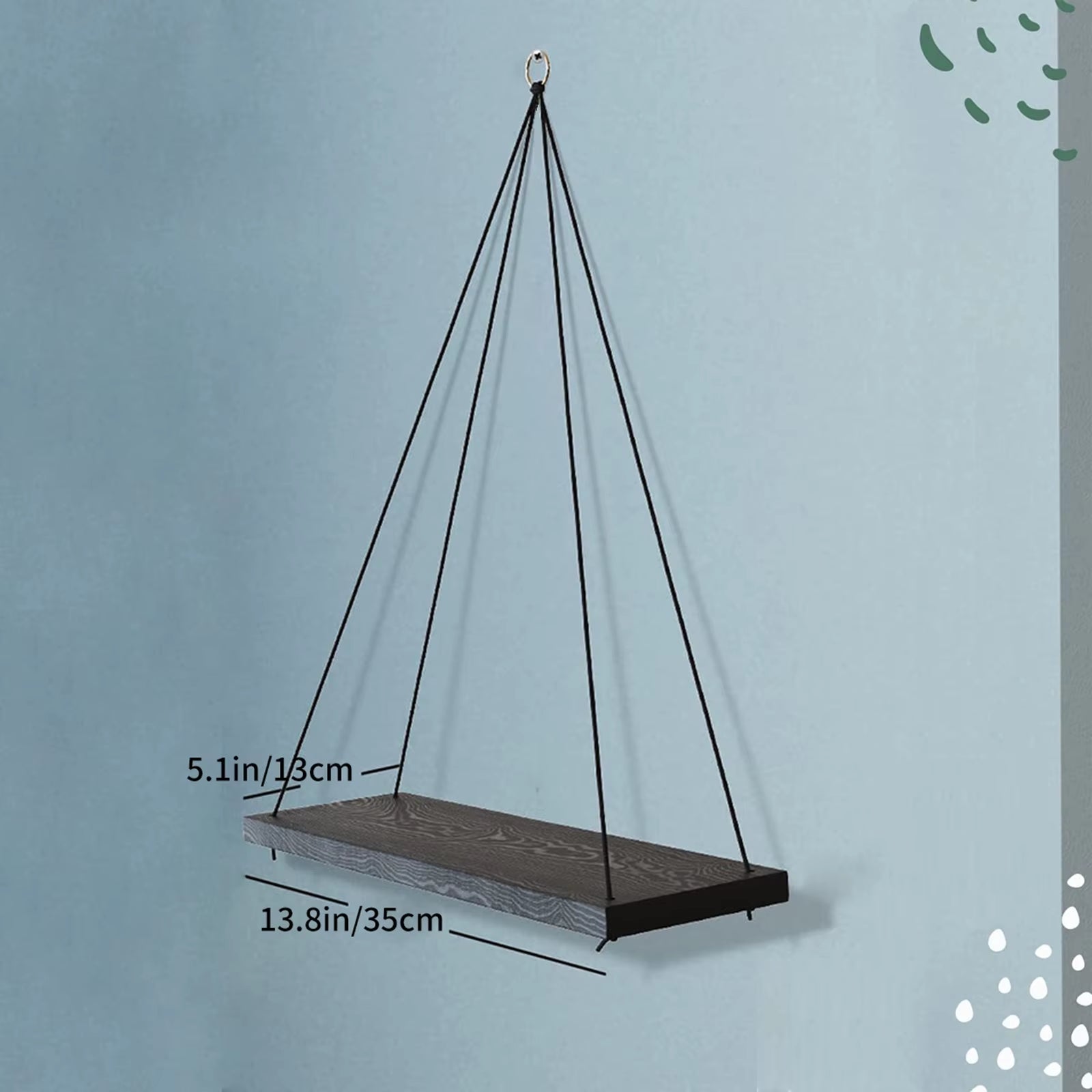 1PC Hanging Shelves for Wall- Hanging Plant Shelf - Rope Floating Shelf Wall Decor Bedroom