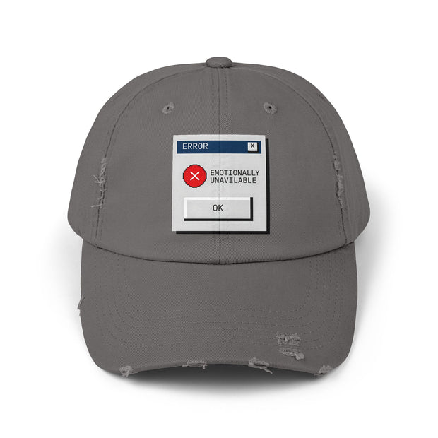 Unisex Distressed Cap Emotionally Unavailable