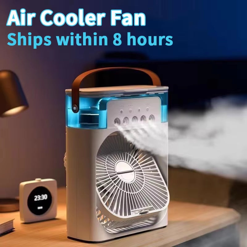 3-in-1 Portable Air Cooler Fan – Mini Air Conditioner & Humidifier with LED Night Light