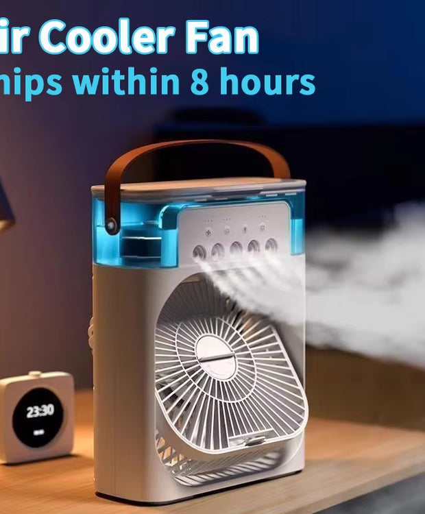 3-in-1 Portable Air Cooler Fan – Mini Air Conditioner & Humidifier with LED Night Light