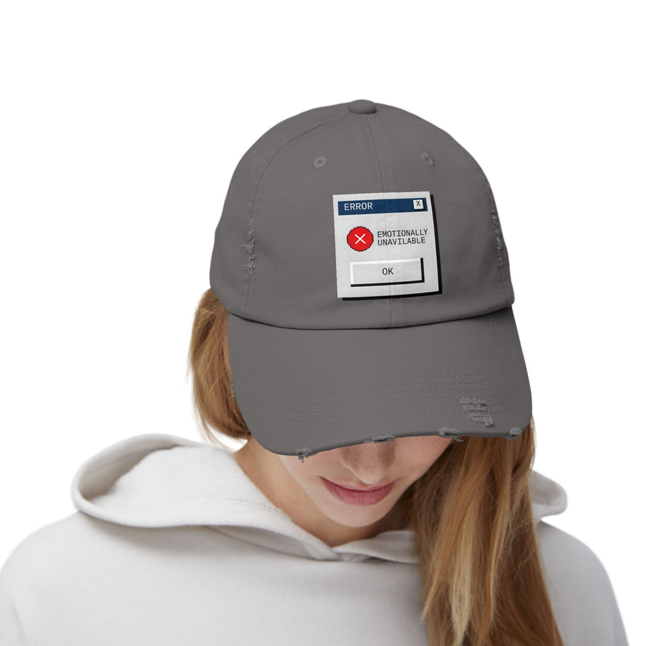 Unisex Distressed Cap Emotionally Unavailable