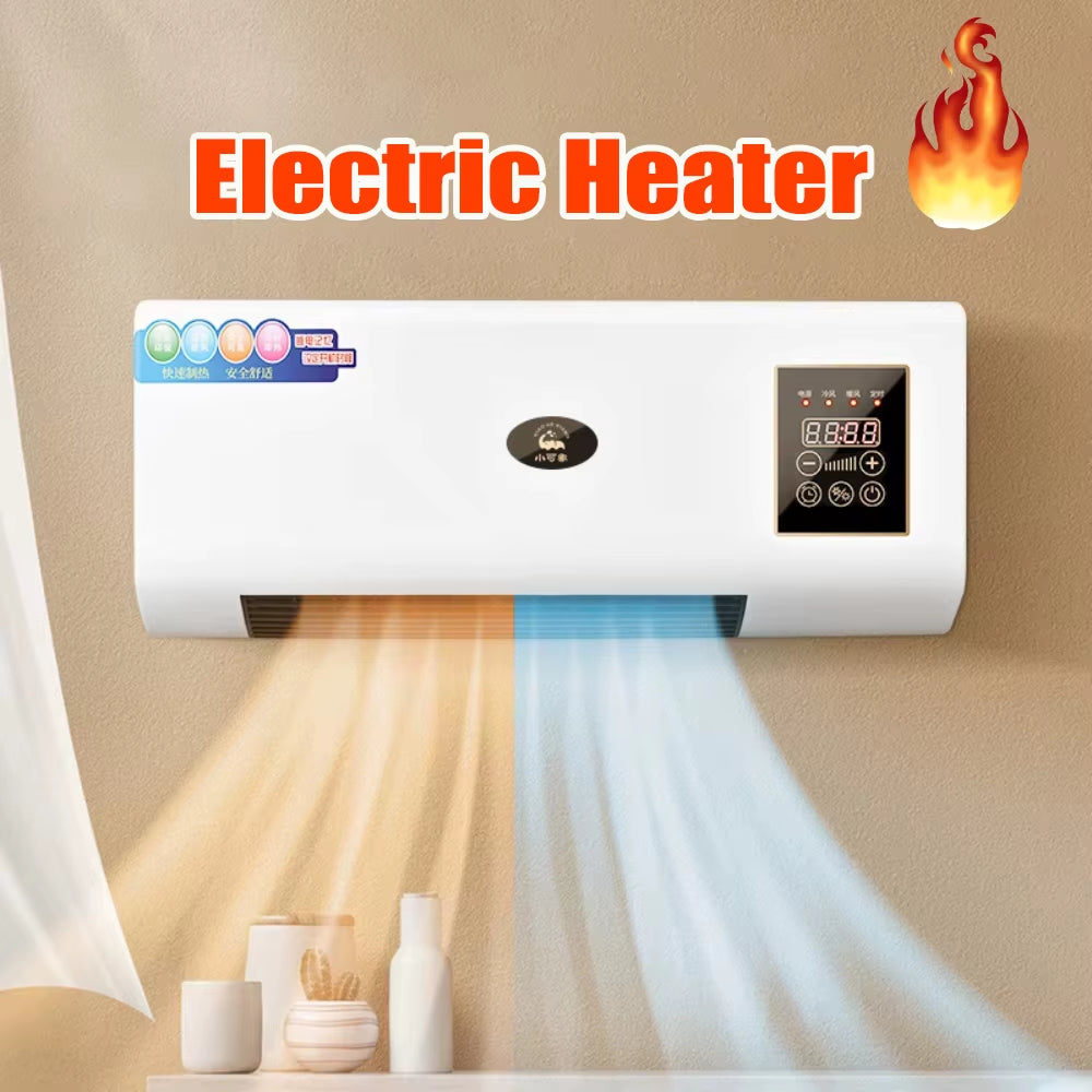 Wall-Mounted Electric Space Heater – Remote Control 3D Fan Heater for Home