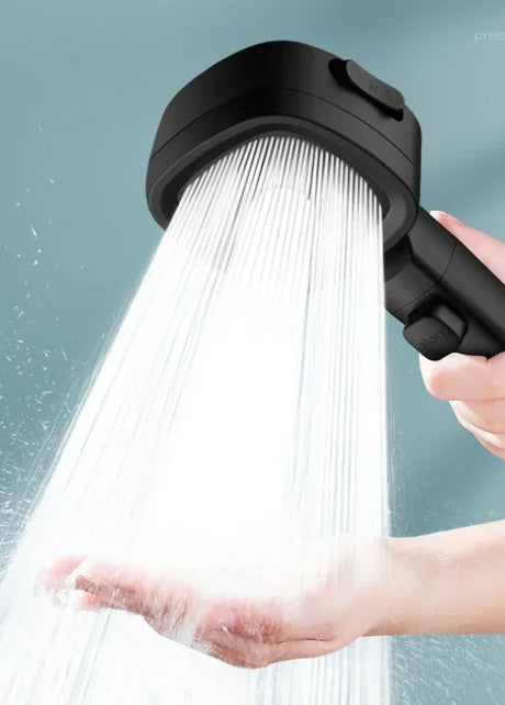 High Pressure Shower Head – 3 Mode Adjustable Water-Saving Spray with Stop Button
